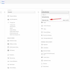 Google Analytics Screenshot - Create New View