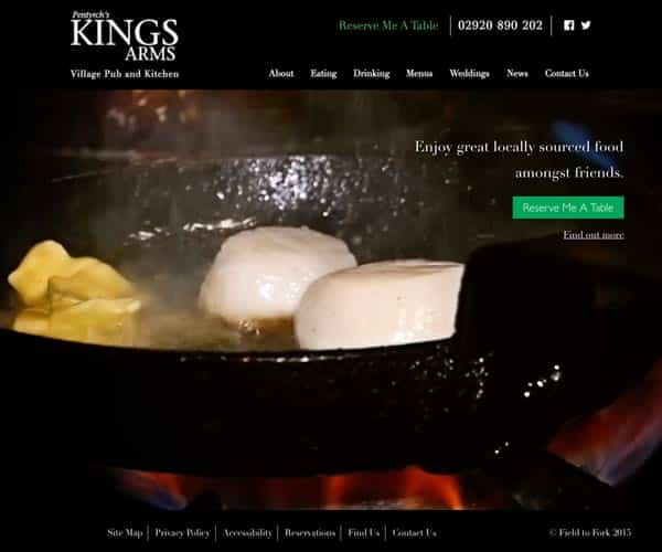 kings-arms-wide Website targeted driving online reservations as success criteria for Kings Arms
